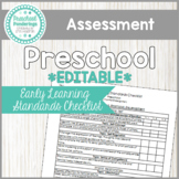 Preschool Standards-Based Assessment EDITABLE