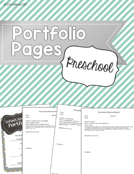 Preview of Preschool Standards Portfolio Pages EDITABLE