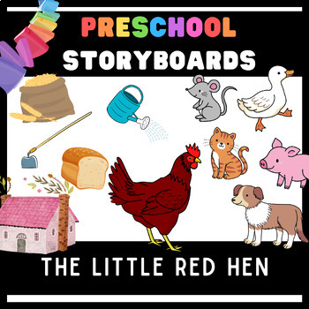 Preview of Preschool Story Retelling The Little Red Hen - Storyboard Activities