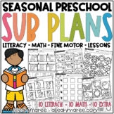 Preschool Sub Plans - EDITABLE Lesson Plans & Print and Go