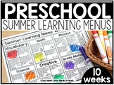 Preschool Summer Distance Learning Menus | GOOGLE SLIDES™ READY |