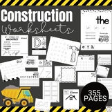 Summer Packet Review| Construction Worksheets| Math and Li