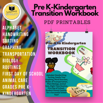 Preview of Kindergarten Readiness Preschool To Kindergarten Transition Workbook