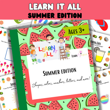 Preview of Preschool Summer Review | Kindergarten Math & Literacy | Worksheets & Activities