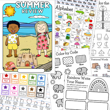 Preview of Preschool Summer Review Packet | Kindergarten Readiness | Editable Pages