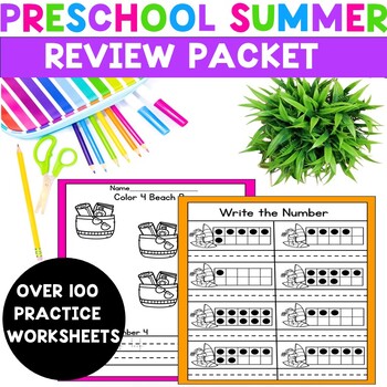 Preview of Preschool Summer Review Packet Numbers Counting Alphabet Letter Sounds