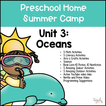 Preview of Preschool Summer Skills Unit 3: Oceans