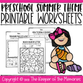 Preschool Summer Theme May June July No Prep Printable Worksheets