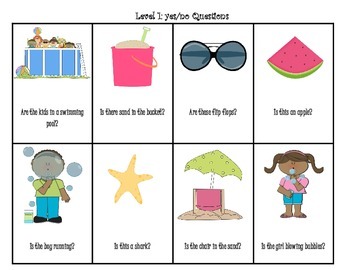 preschool summer theme wh questions by kim sutherland tpt