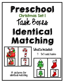 Preview of Task Box Christmas Identical Match Set 1 for Preschool, Pre-K and Special Needs