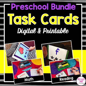 Preview of Preschool Task Cards BUNDLE (digital and printable)