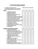 Preschool Teacher 3-4 year old Progress Report Grade Card