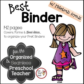 Preview of Preschool Teacher BEST BINDER with Melonheadz friends