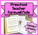 Preschool Teacher Farewell Goodbye Letter to Families of Students