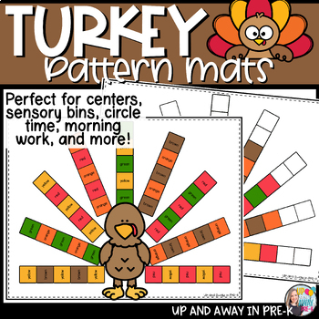 Preview of Preschool Thanksgiving Activities - Math Pattern Mats - Turkey Activity