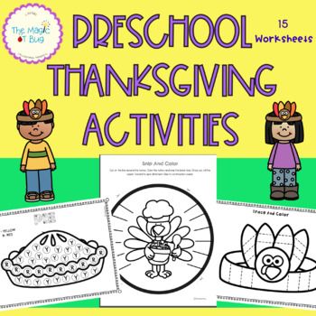 Preview of Preschool Thanksgiving Activities - Tracing - Coloring - Occupational Therapy