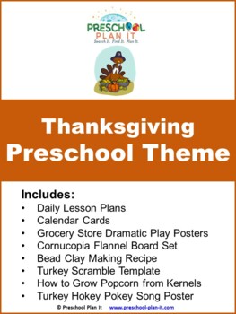 Preview of Preschool Thanksgiving Theme