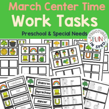 Preview of Preschool St. Patrick's Day Center Activities Binder for Pre-K & Special Needs