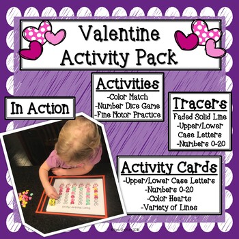 Preview of Preschool Valentine Math and Fine Motor Pack