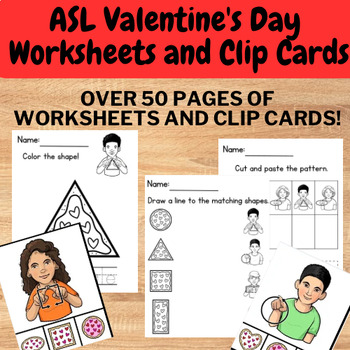 Preview of Preschool Valentine’s Day ASL Shapes Activity Pages - ASL Shape Activity