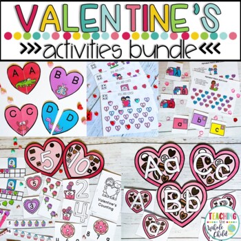Preview of Valentine's Day Preschool Activities & Centers: Math and Literacy Printables