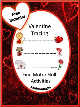 Preview of Preschool Valentines Day Activities Tracing Lines Worksheets Fine Motor Skills