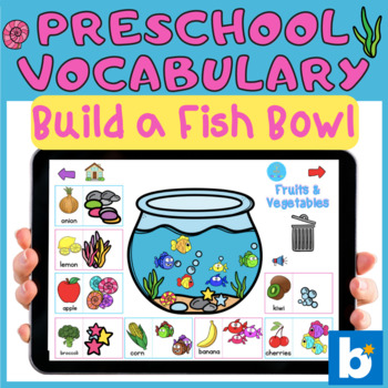 Preview of Preschool Vocabulary Build a Fish Bowl/ No Print BOOM 