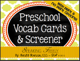 Preschool Vocabulary Cards & Screener