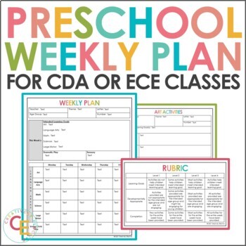 Preview of Preschool Weekly Activity Plan | Early Childhood Education 2 | CDA RC I-3