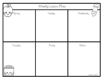 Preschool Weekly Planners by Lily B Creations | TPT