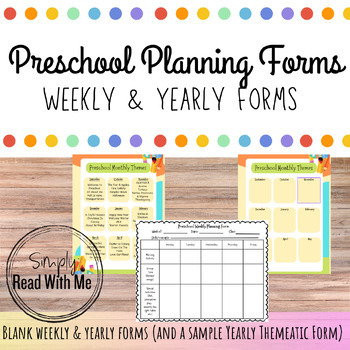 Preview of Preschool Weekly & Yearly Planning Form (With A Year-At-A-Glance Example!)