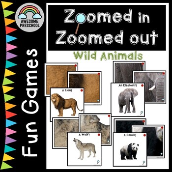 Preview of Wild Animals Zoom-In Guessing Game for Preschool/Kindergarten