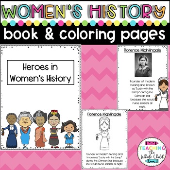 Preview of Preschool Women's History Month Book and Coloring Pages