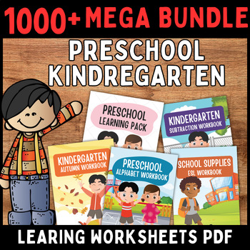 Preview of 1000+ Preschool Math, Alphabet Letter worksheets kindergarten activities bundle