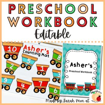 Preview of Preschool Workbook and Activity Printables - Trains
