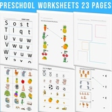 Preschool Worksheets 23 Pages - Letter Recognition, Number