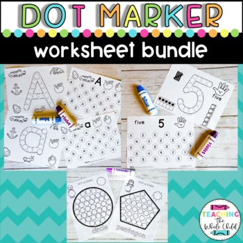 Preview of Preschool Worksheets: Alphabet, Number, and Shape Do-a-Dot Marker Printables