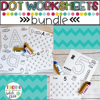 Preview of Preschool Worksheets: Alphabet and Number Dot Marker printables