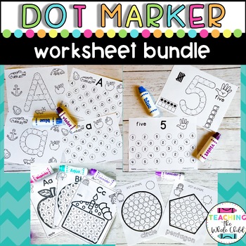 Preview of Preschool Worksheets: Alphabet and Number Dot Marker printables