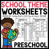 Back to School Preschool Worksheets August PreK Morning Wo