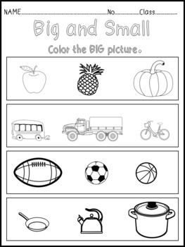Circle the Small Fruits, Find Big or Small Worksheet for Kids