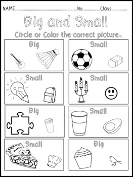 Big and Small Worksheets  Preschool worksheets, Math coloring