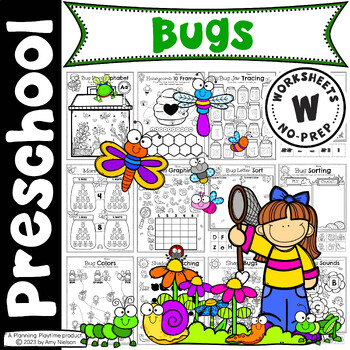 Preschool Worksheets - Bugs by Planning Playtime