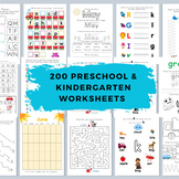 Preschool Worksheets Bundle | 200-Page No Prep PDF | Alpha
