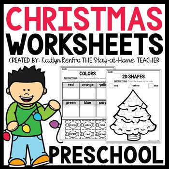 Preview of Christmas Preschool Worksheets | December PreK Morning Work Toddler Activities