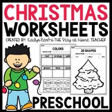 Christmas Preschool Worksheets | December PreK Morning Wor