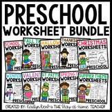 Preschool Math and Literacy Worksheets BUNDLE