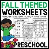 Fall Preschool Worksheets | September PreK Morning Work To