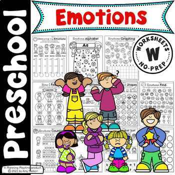 Preview of Preschool Worksheets - Feelings and Emotions