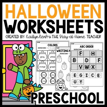 Preview of Halloween Preschool Worksheets | October PreK Morning Work Toddler Activities